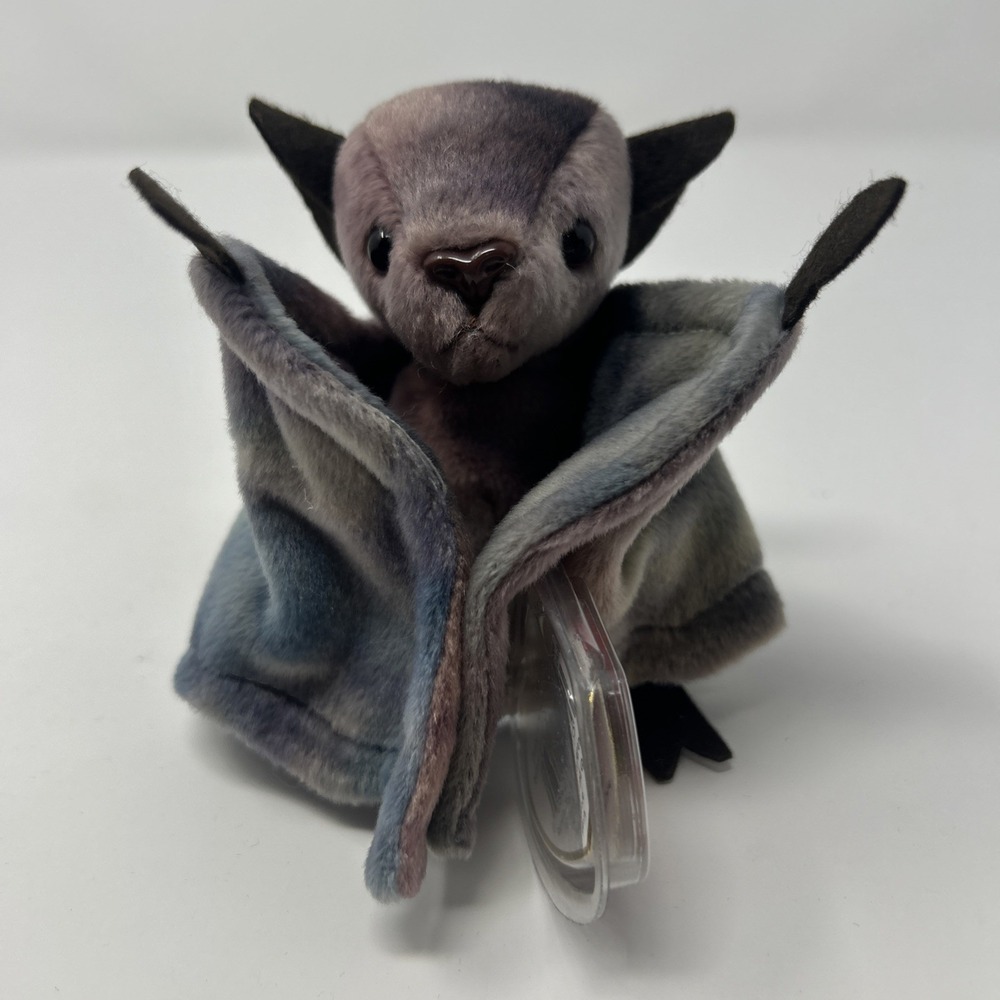 Vintage NWT TY Beanie Baby Batty the Tye Dye Bat 1998 W/ Tag Protector